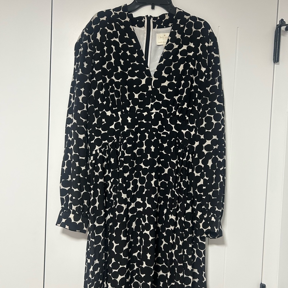 Kate Spade Monochrome Long Sleeve Dress